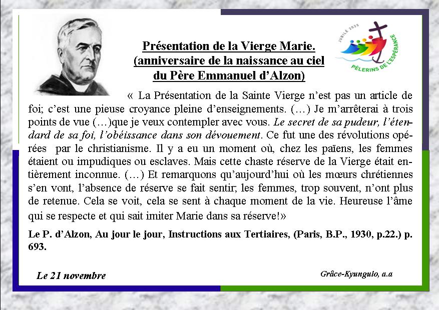La pensée du jour (21 Novembre 2025)