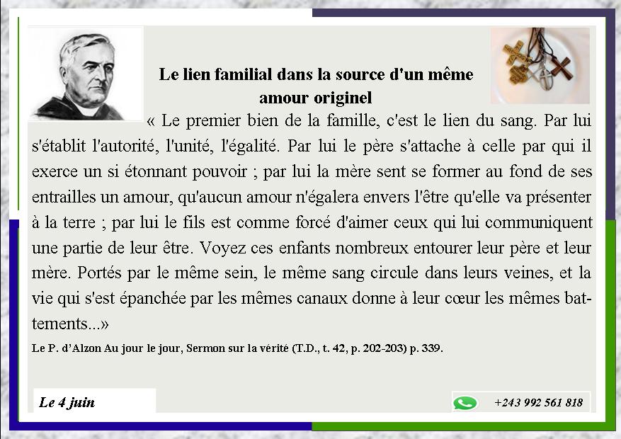 Le lien familial dans la source d'un même amour original